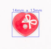 Romantische Rode Hart Knoop met Strikdetail Knopen KNP00036